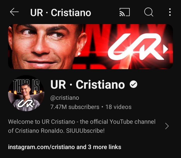 Ronaldo’s YouTube Launch Hits 7.15 Million Subscribers in Record Seven Hours